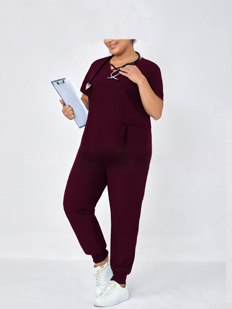 Дишаща топ с матов джоб и сет топ и панталони, 3/4 ръкав, полиестер-еластанова смес (90–95% полиестер), пролет 2025 стил японско-корейско свободно облекло