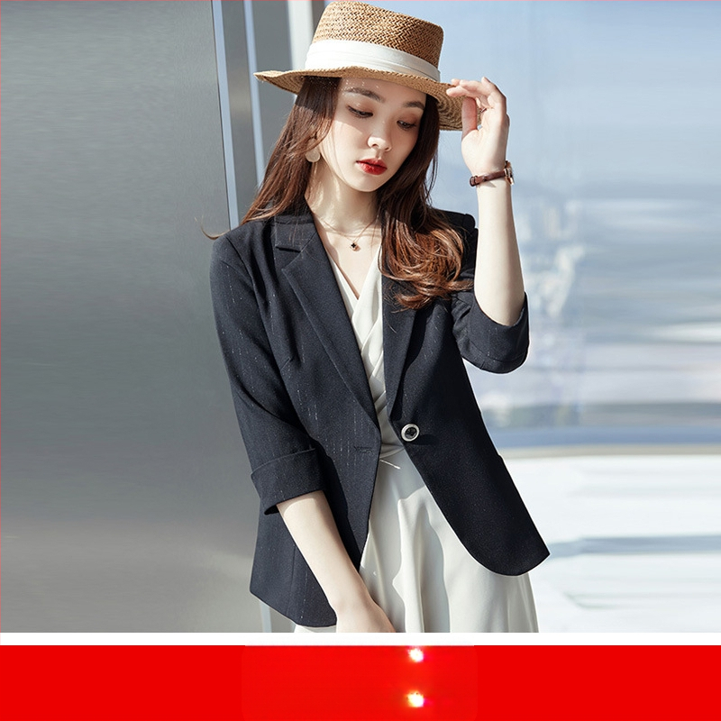 Ischen női slim-fit kosztümkabát, 3/4-ös ujjú, kosztüm gallér, poliészter anyag