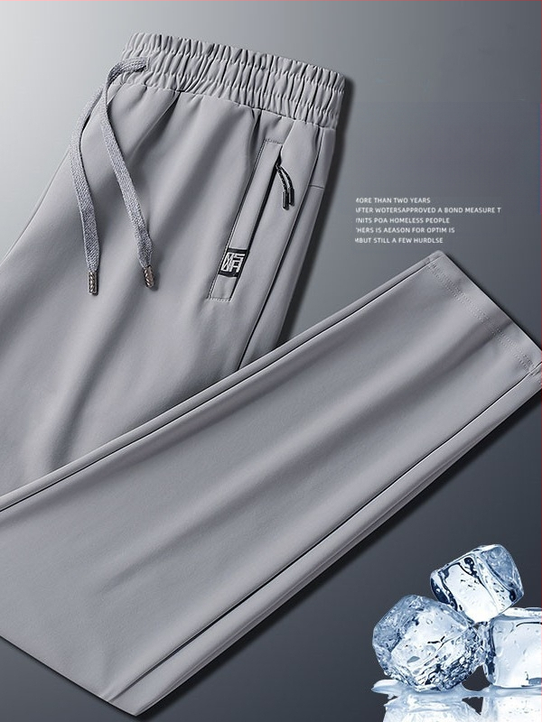 Ανδρικά καλοκαιρινά παντελόνια από νάιλον και σπαντέξ (75% νάιλον, 25% σπαντέξ), ελαφριά άνετη εφαρμογή, ίσιο κόψιμο, απομάκρυνση υγρασίας, υψηλή μέση