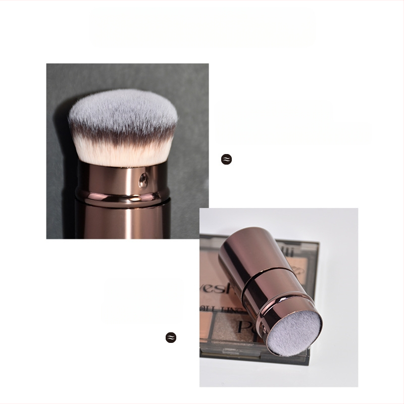 Phantom πτυσσόμενη βούρτσα foundation με μεταλλική λαβή, συνθετικές τρίχες, τσάντα, μονή συσκευασία