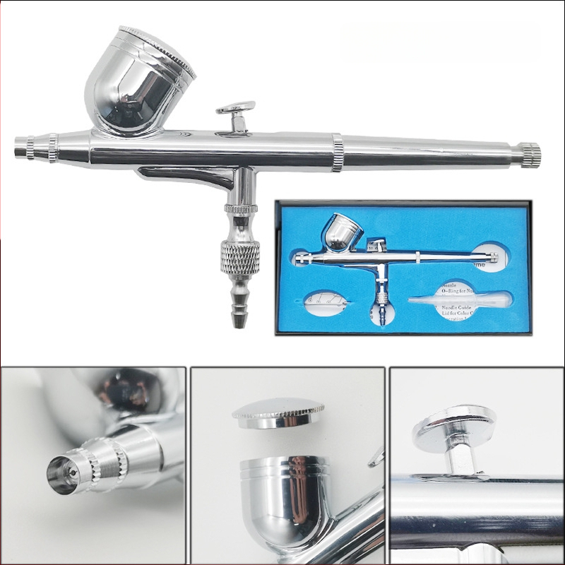 Аерограф за маникюр, меден корпус, професионален спрей-пистолет, максимално налягане 0,8, разстояние на пръскане 50–100, ширина на струята 30, работен диапазон 0,2–0,8