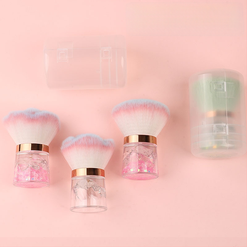 Πινέλο πούδρας με συνθετικές ίνες, πλαστική λαβή, φορητός σχεδιασμός, συσκευασία σε κουτί (Συνθετικές ίνες; Πλαστική λαβή; Φορητός σχεδιασμός; Συσκευασία σε κουτί)