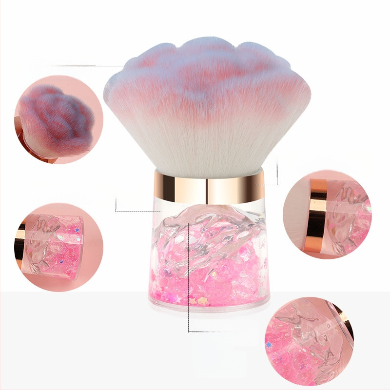 Πινέλο πούδρας με συνθετικές ίνες, πλαστική λαβή, φορητός σχεδιασμός, συσκευασία σε κουτί (Συνθετικές ίνες; Πλαστική λαβή; Φορητός σχεδιασμός; Συσκευασία σε κουτί)