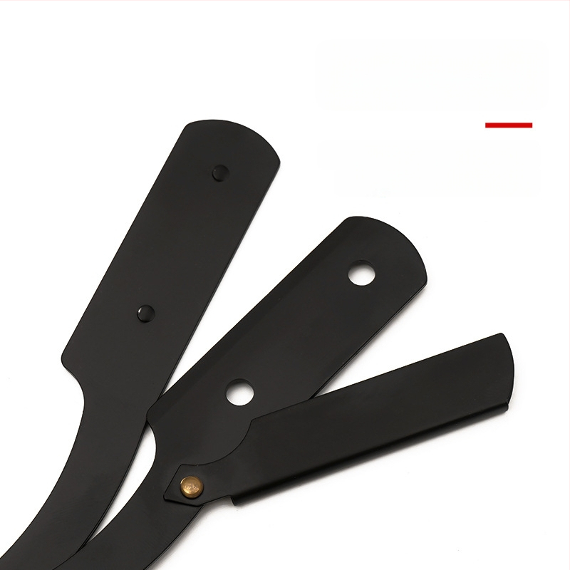 Fanru χειροκίνητο ξυριστικό από ανοξείδωτο ατσάλι, vintage στιλ κουρείου, διπλής όψεως λεπίδα με θήκη λεπίδων