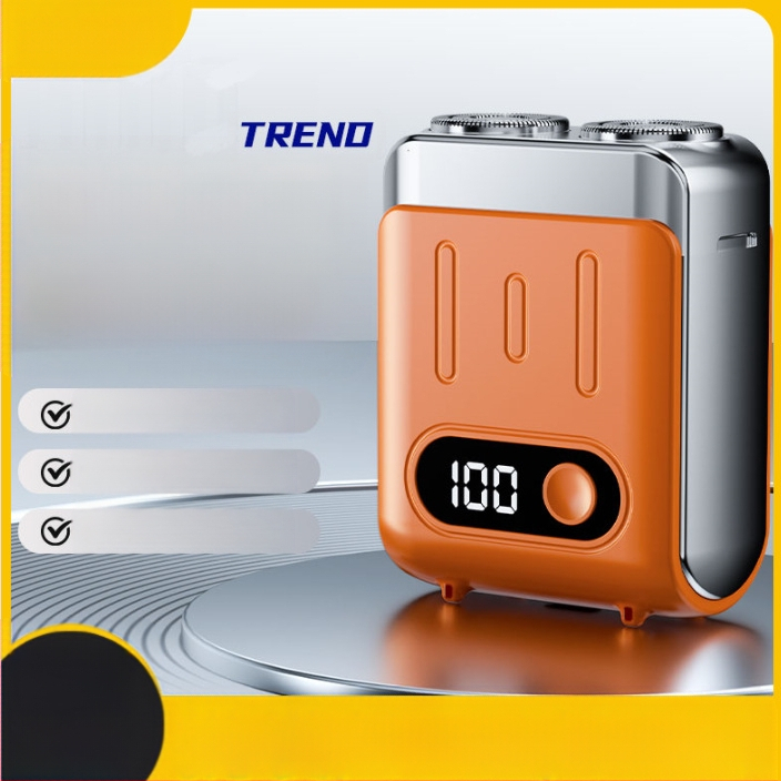 Ηλεκτρική ξυριστική μηχανή με LED οθόνη, πλωτή κεφαλή, περιστρεφόμενη κεφαλή δύο λεπίδων, ενσωματωμένη επαναφορτιζόμενη μπαταρία 300–500 mAh, έως 60 λεπτά λειτουργίας, λεπίδες που αφαιρούνται και πλένονται