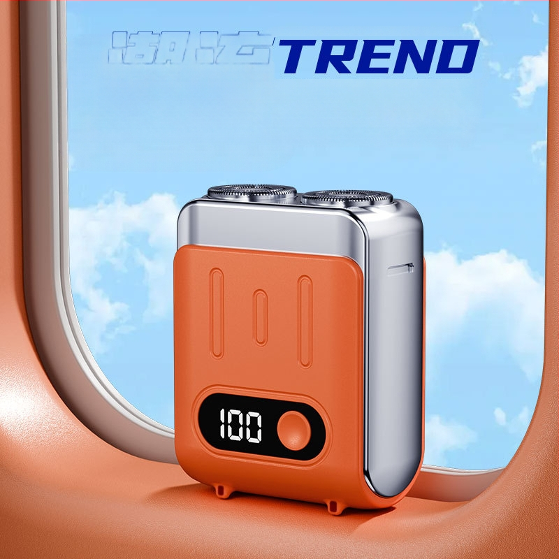 Ηλεκτρική ξυριστική μηχανή με LED οθόνη, πλωτή κεφαλή, περιστρεφόμενη κεφαλή δύο λεπίδων, ενσωματωμένη επαναφορτιζόμενη μπαταρία 300–500 mAh, έως 60 λεπτά λειτουργίας, λεπίδες που αφαιρούνται και πλένονται