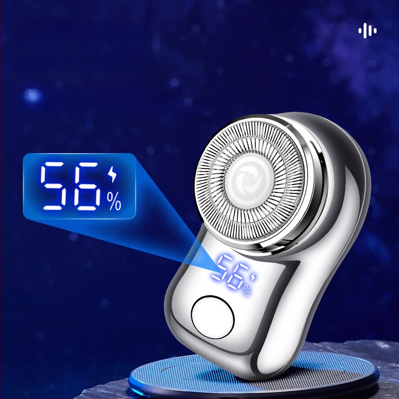 Ηλεκτρική ξυριστική μηχανή με LED οθόνη, κεφαλή περιστροφικού τύπου με 1 κόφτη, ενσωματωμένη μπαταρία, αυτονομία 30-45 λεπτών, θόρυβος κάτω από 36 dB