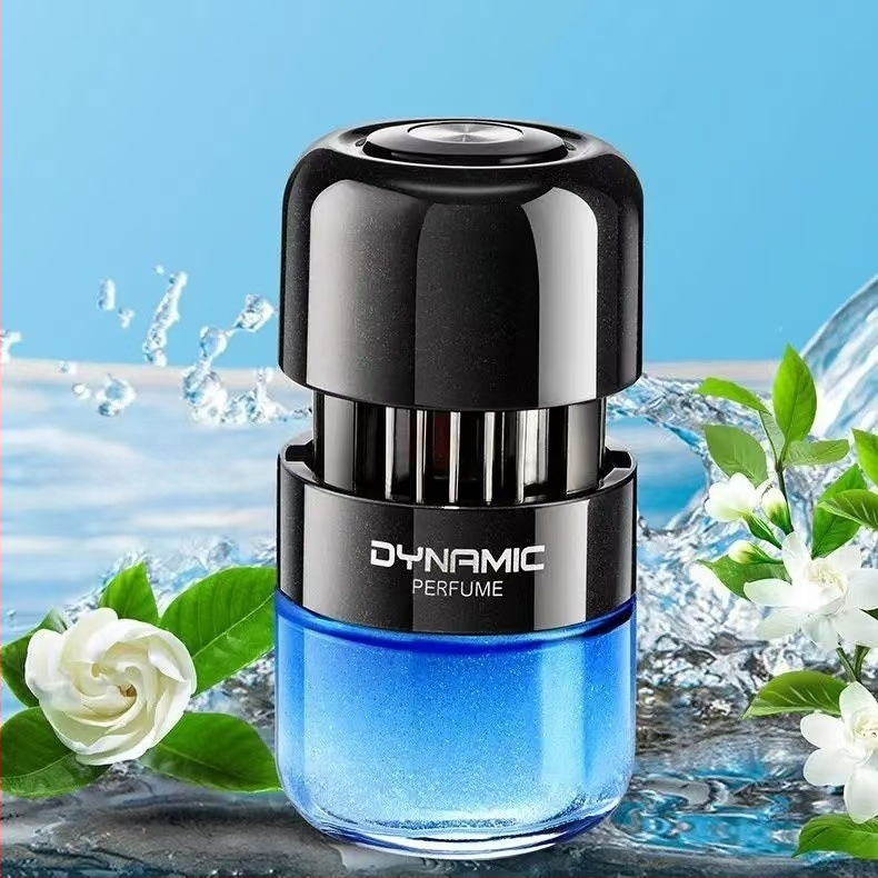 Autós aromaterápiás diffúzor üveg parfüm tartóval, Gardenia illat, szagtalanítás és formaldehid eltávolítás, üléshez rögzíthető telepítés