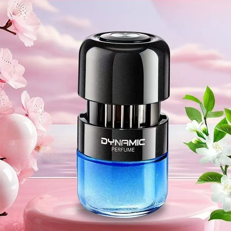 Autós aromaterápiás diffúzor üveg parfüm tartóval, Gardenia illat, szagtalanítás és formaldehid eltávolítás, üléshez rögzíthető telepítés