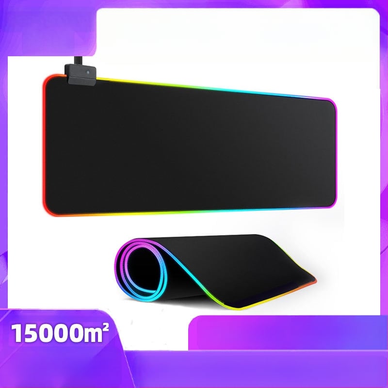 Pad ποντικιού για esports LED φωτιζόμενο, υπερμεγέθης, φυσικός καουτσούκ + ύφασμα, μονοπλευρός, μεταφορά θερμότητας, πάτος ποντικιού με αριθμομηχανή, προσαρμόσιμη