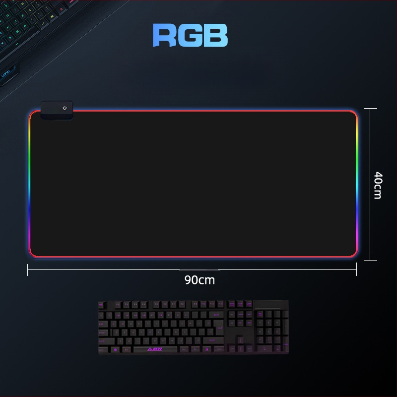 eSports LED šviesus didelės dydžio pelės kilimėlis, natūralus guma + audinys, vienpusis, šilumos perdavimas, pelės kilimėlis su skaičiuotuvu, pritaikomas