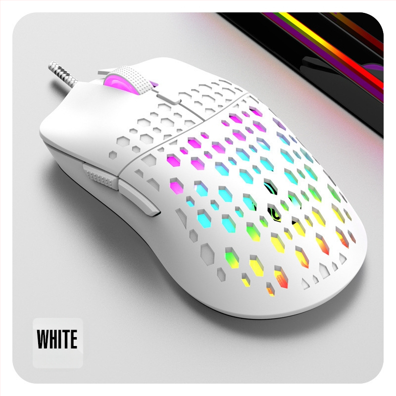 RAIKU G701 жична USB гейминг мишка, 6 бутона, плетен кабел 1,5 м