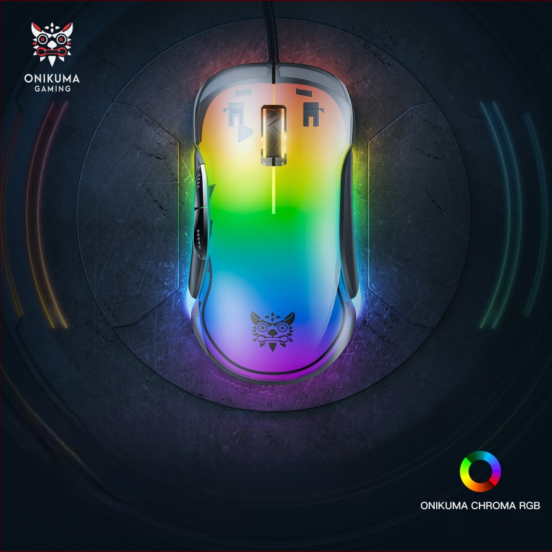 ONIKUMA проводна гейминг мишка, 12800 DPI, 7 клавиши, USB, шестстепенно регулиране на резолюцията, кабел 1,6 m, ергономичен дизайн