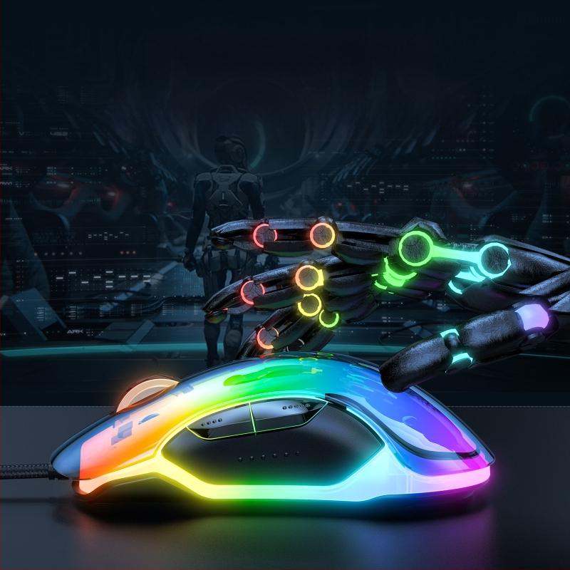 ONIKUMA проводна гейминг мишка, 12800 DPI, 7 клавиши, USB, шестстепенно регулиране на резолюцията, кабел 1,6 m, ергономичен дизайн