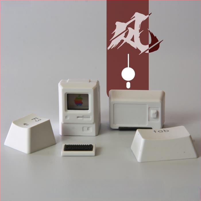 Прозрачни капачета за механична клавиатура в стил Макинтош, ретро дизайн, за клавиатури от 80-те години