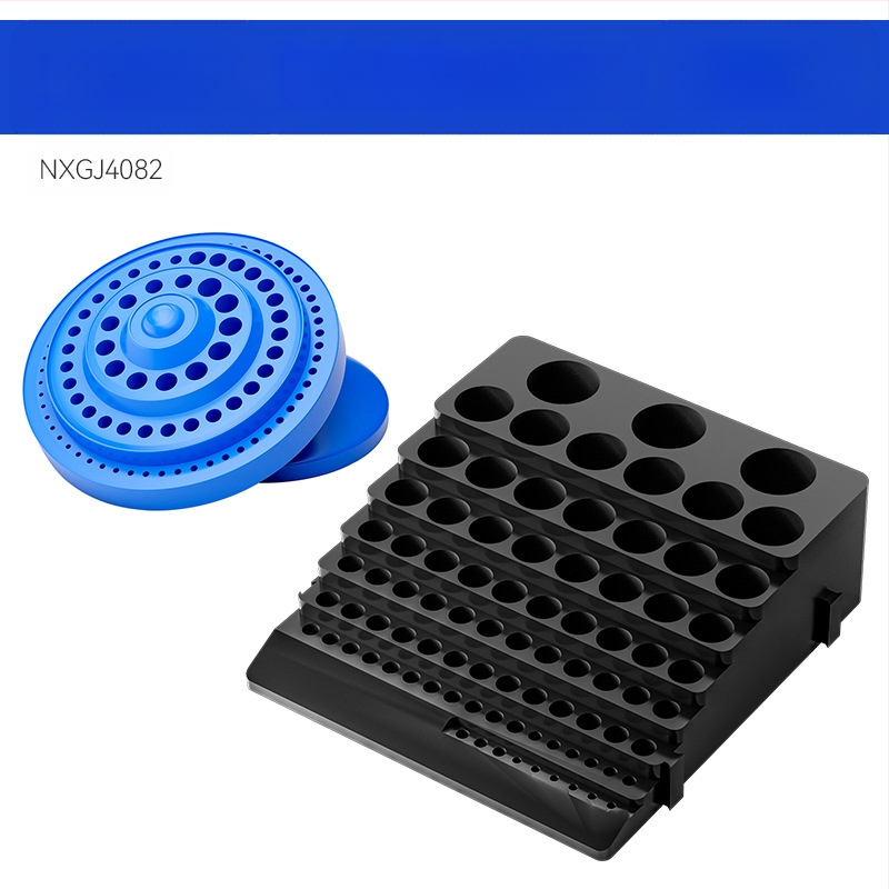 Rato CNC frezavimo įrankių saugojimo dėžė – ABS, surinkta dalių dėžė, nešiojama, 1,5 mm sienos storis, -10°C–60°C temperatūros diapazonas, 85 frezavimo įrankių ertmių ir 100 grąžtų ertmių talpa