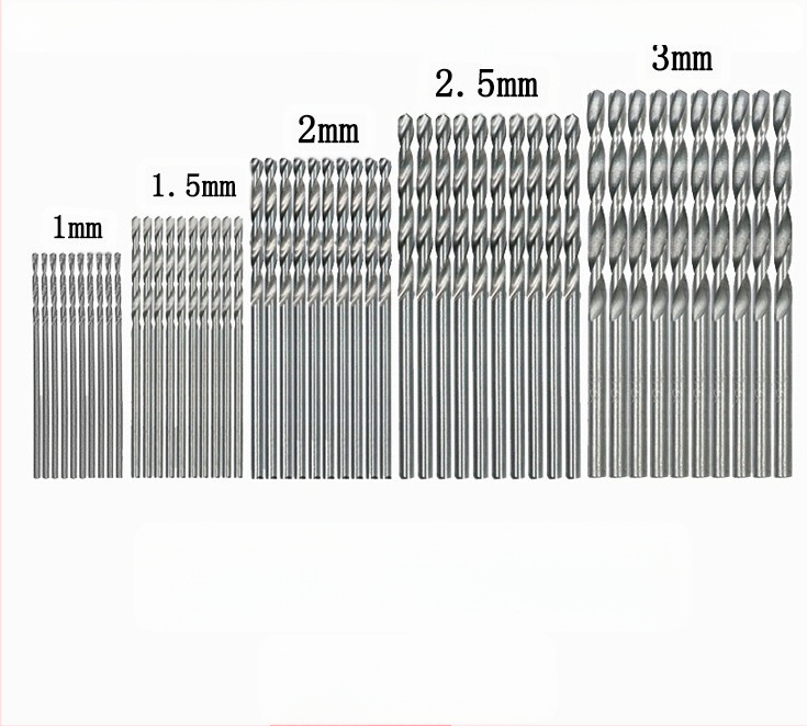 Комплект спирални свредла за дърво, 50 бр., титаново покритие, права дръжка, за електрическа бормашина