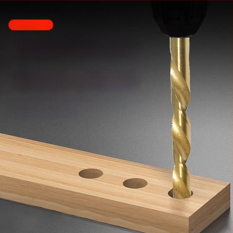 Комплект спирални свредла за дърво, 50 бр., титаново покритие, права дръжка, за електрическа бормашина