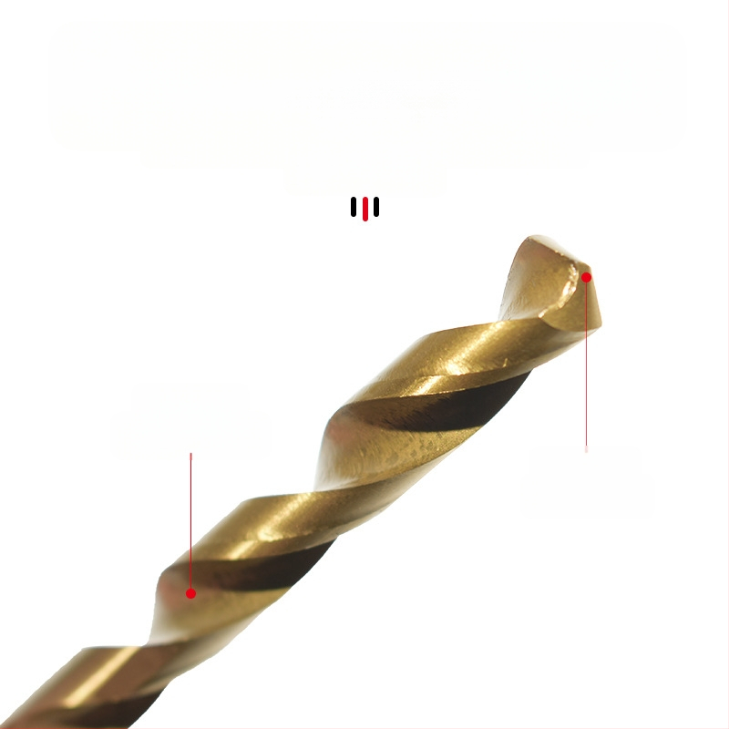 Комплект спирални свредла за дърво, 50 бр., титаново покритие, права дръжка, за електрическа бормашина