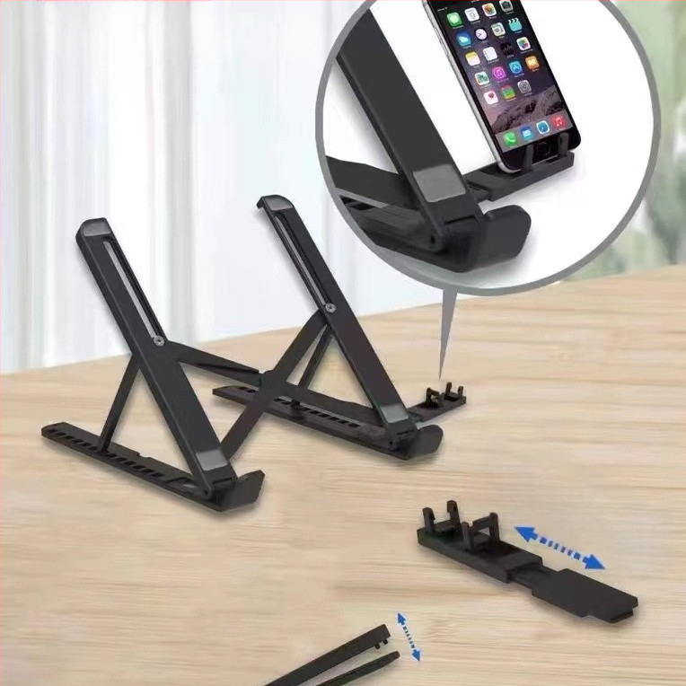 Nešiojamojo / planšetės / telefono pakėlimo stovas – reguliuojamas aukštis, sulankstomas, aušinimas, lengvas, 183 g