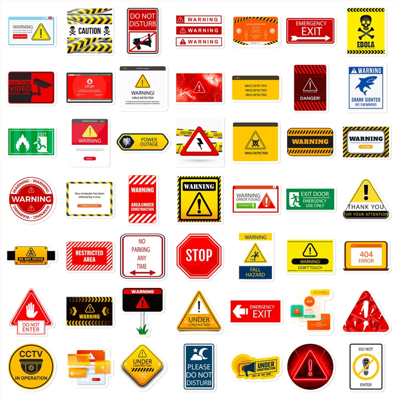 Figyelmeztető matricák, 100 darab, papír, modern minimalista stílus, ofszet nyomtatás, logó nélkül