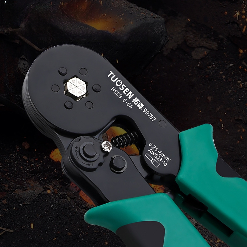 Tubu tipo terminalų crimpinės žnyplės, adatos formos laidui, savęs atstatantis dantrinis mechanizmas, aukštos anglies plienas, svoris 0.58