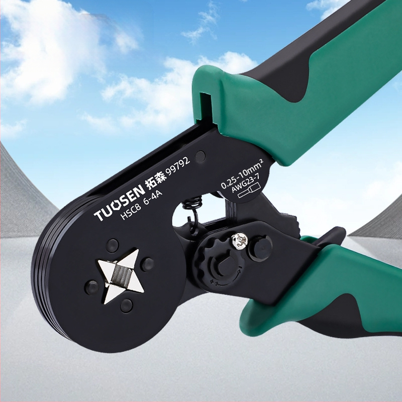 Tubu tipo terminalų crimpinės žnyplės, adatos formos laidui, savęs atstatantis dantrinis mechanizmas, aukštos anglies plienas, svoris 0.58