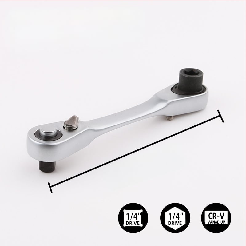 Трещотков ключ, полирана повърхност, високовъглеродна стомана, тегло 0.1