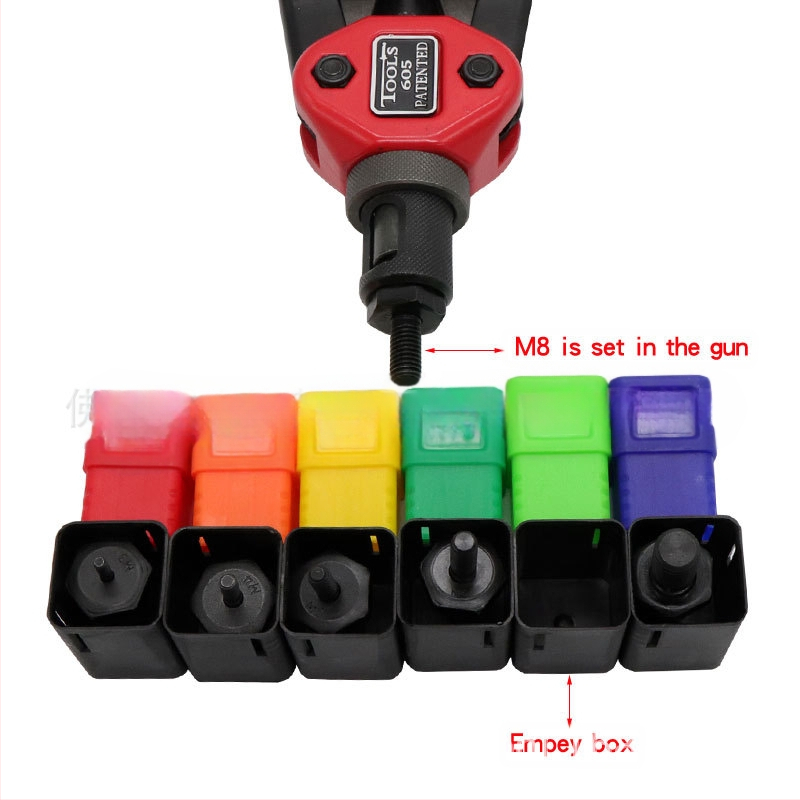 Двуручен ръчен инструмент за монтиране на rivet nut, M3–M10, 6 глави, специална стомана, Sea Flying Shark