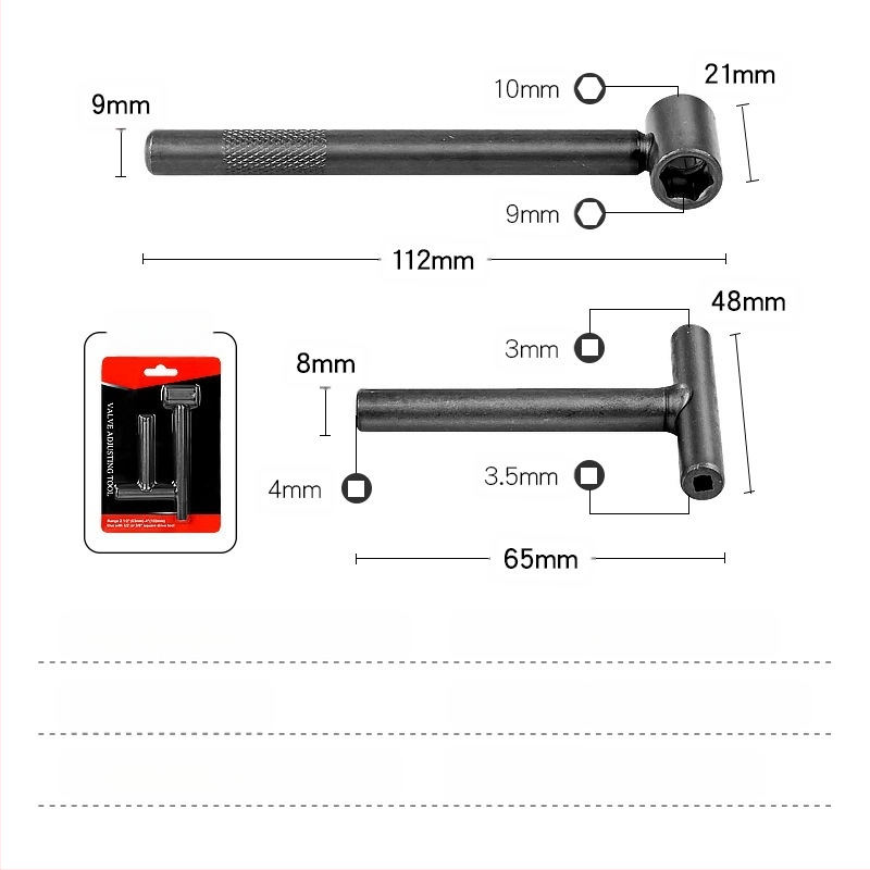 Ключ за регулиране на празнината на клапана за мотоциклет, преносим инструмент за регулиране на клапанни разстояния; високо въглеродна стомана, полирана повърхност, 0.12 кг