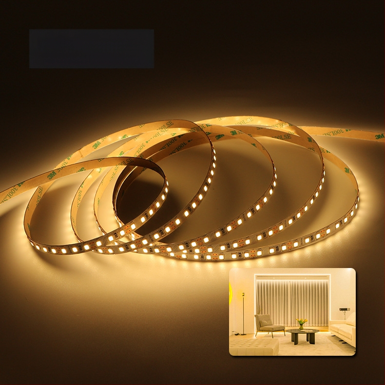 LED лента 2835, гъвкава платка без корпус, вход 12–24V, 120 LED, 120° лъч, 10W, без димер