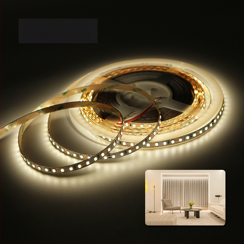 LED лента 2835, гъвкава платка без корпус, вход 12–24V, 120 LED, 120° лъч, 10W, без димер