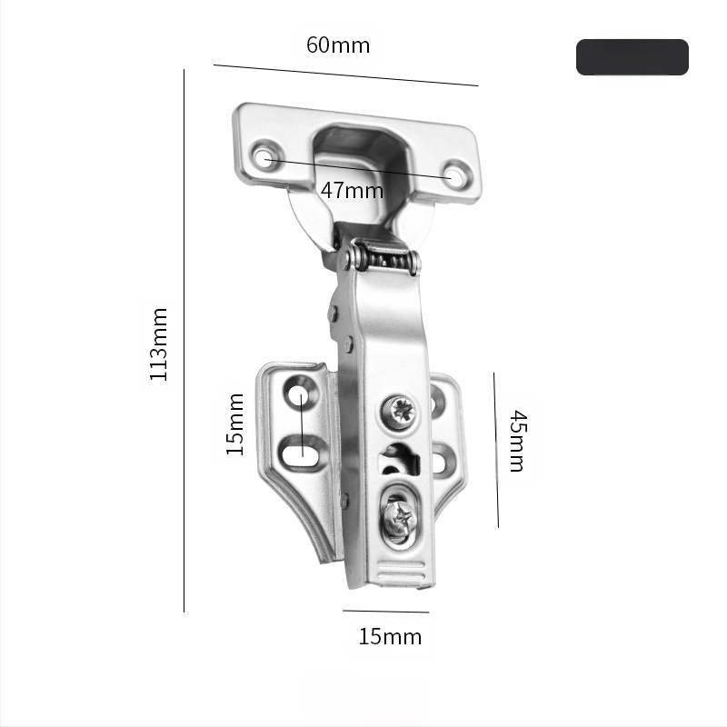 Двухстъпков демпфериращ панти за врати на шкафове и гардероби, Baosteel hemp fabric, електроплакиран завършек