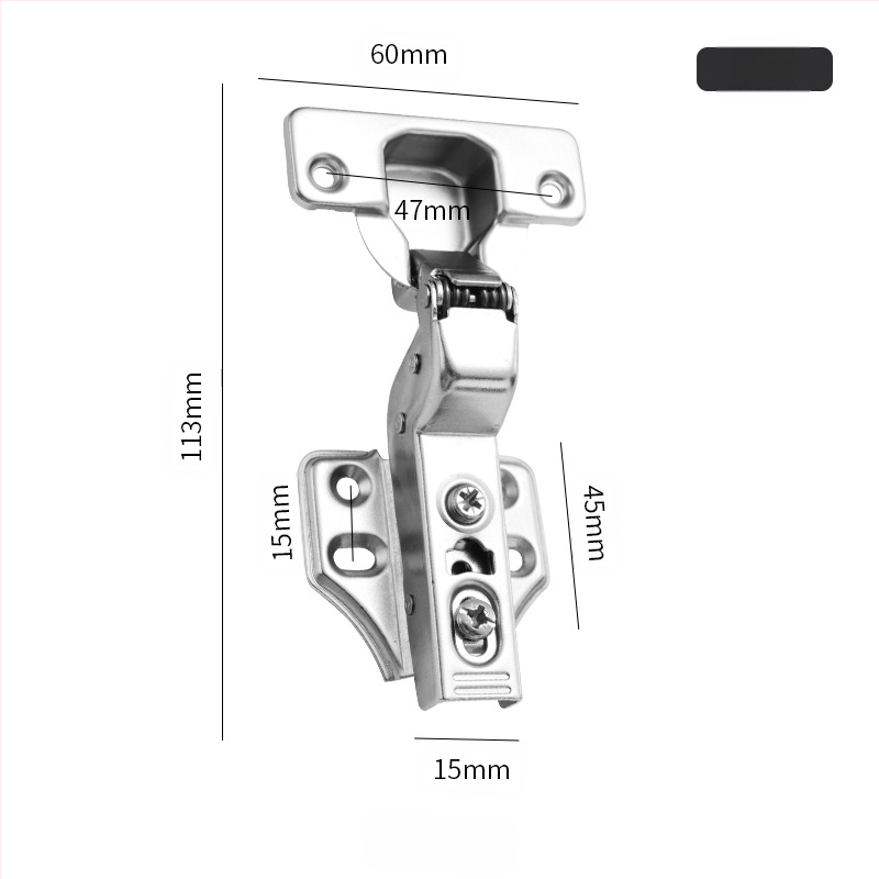 Двухстъпков демпфериращ панти за врати на шкафове и гардероби, Baosteel hemp fabric, електроплакиран завършек