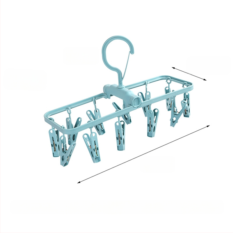 Összecsukható ruhaszárító állvány zoknikhoz, több bilincs, modell DGNYJ-1, műanyag