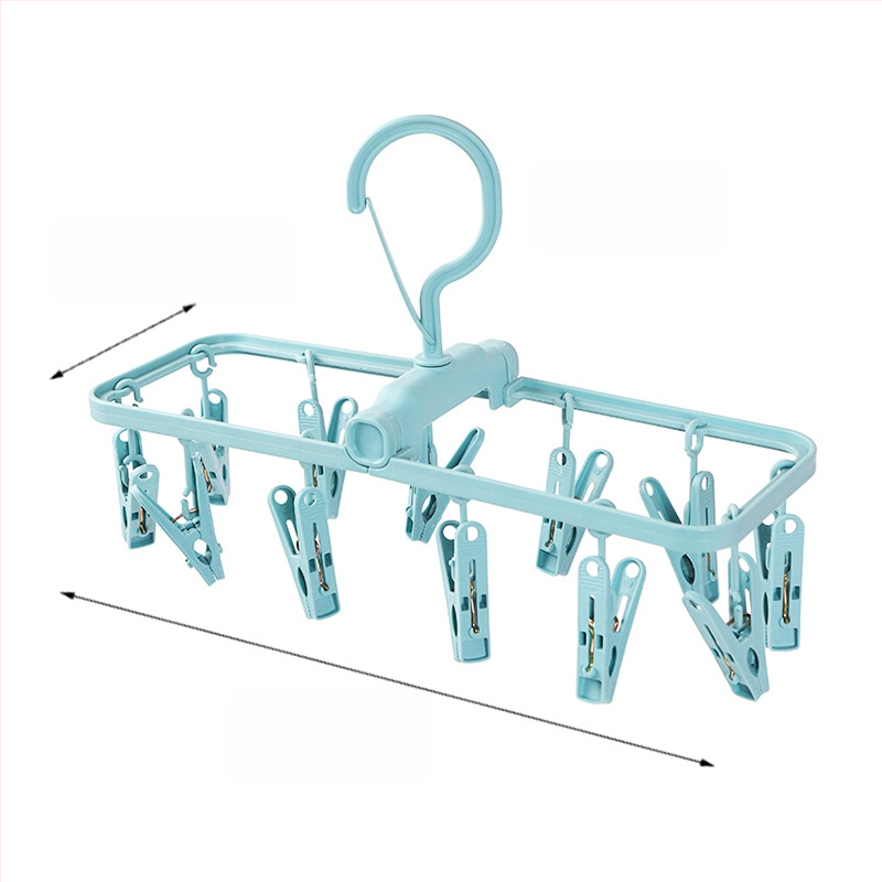 Összecsukható ruhaszárító állvány zoknikhoz, több bilincs, modell DGNYJ-1, műanyag