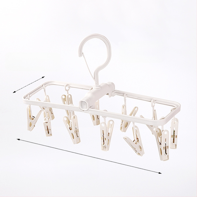 Összecsukható ruhaszárító állvány zoknikhoz, több bilincs, modell DGNYJ-1, műanyag