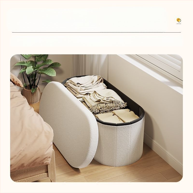 Сгъваема дървена табуретка за съхранение, мултифункционална с голям капацитет, подходяща за сядане и смяна на обувки, прост модерен дизайн.