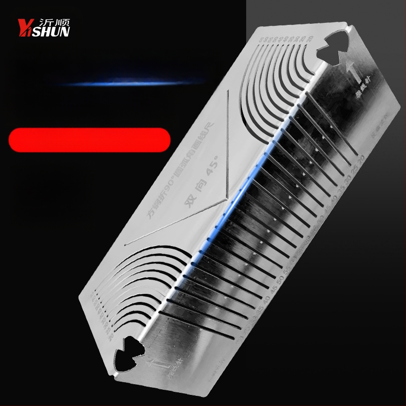 Yishun Сгъваема линейка с квадратна тръба – метална, 90° ъгъл и мултифункционално средство за маркиране