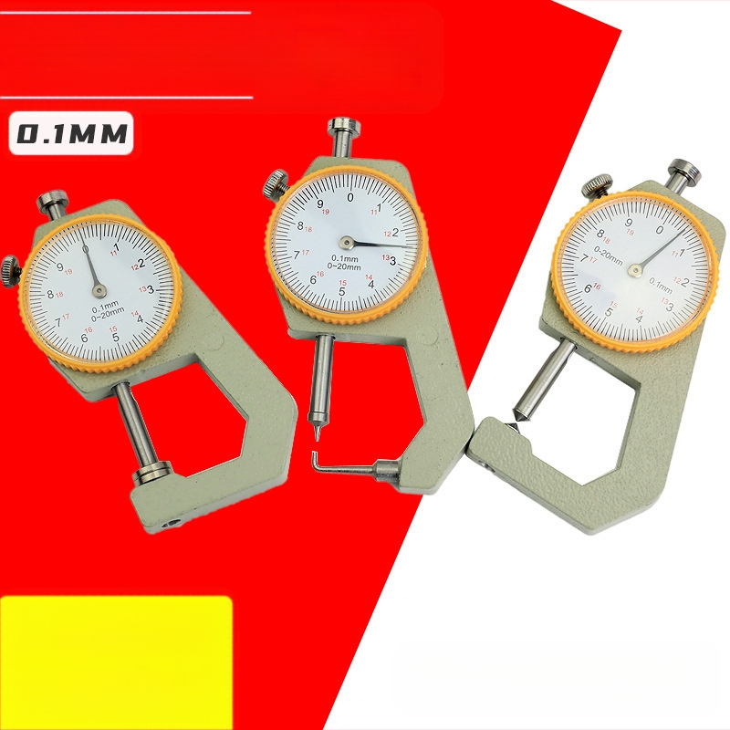 Дебелиномер 0–20 мм, указател с извит връх, ръчен, плоска глава, за измерване на дебелината на хартия