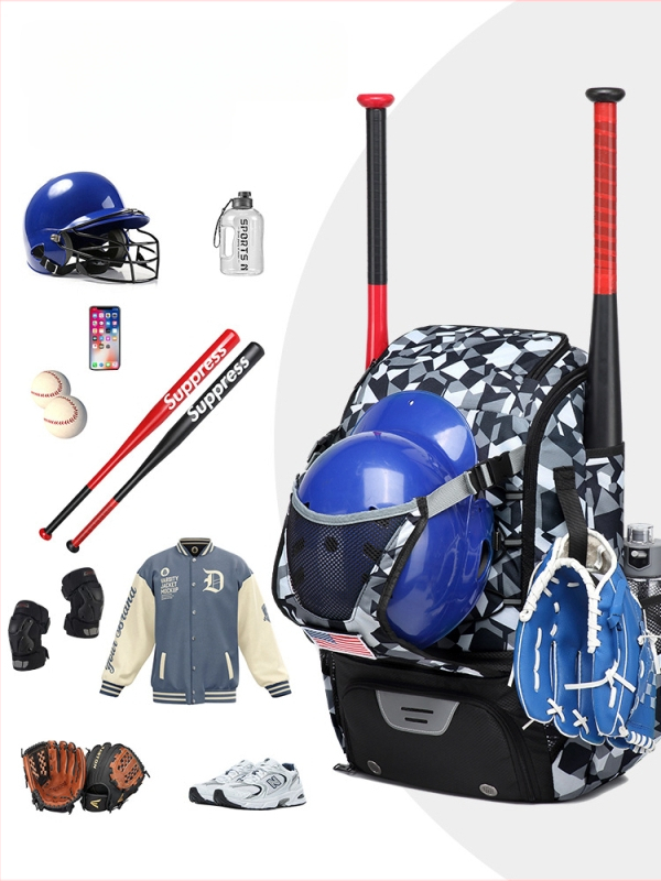 Baseball ir Softbolo įrangos kuprinė – atspari vandeniui, didelė talpa, sausas/drėgnas atskyrimas, kvėpuojanti, oro pagalvėlės pečių dirželiai