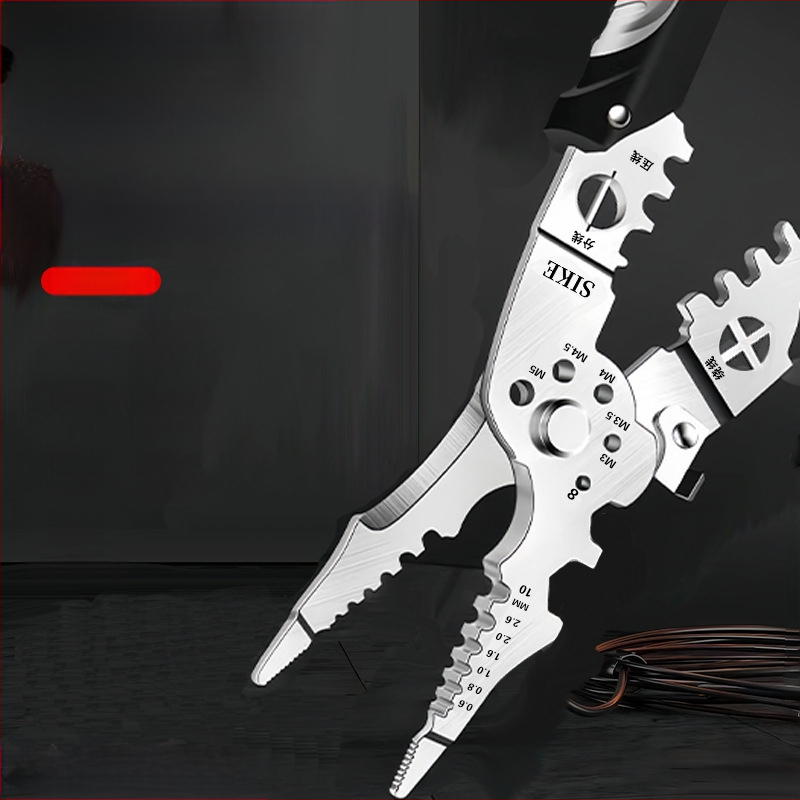 Industrijske razine višenamjerne elektrikarske kliješta za skidanje izolacije žica, rezanje žica i krimpanje, s vrhom tipa, težina 0,185