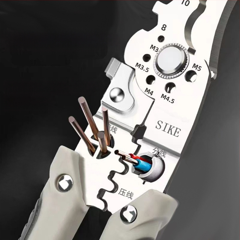 Industrijske razine višenamjerne elektrikarske kliješta za skidanje izolacije žica, rezanje žica i krimpanje, s vrhom tipa, težina 0,185