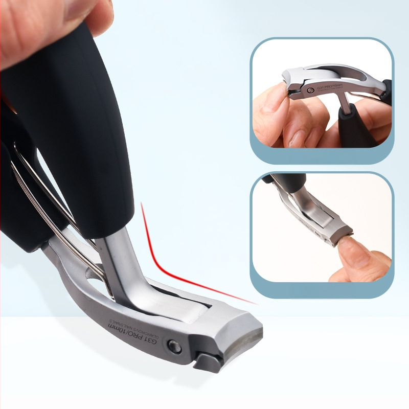 Nagu lõikur anti‑pritskate disainiga, kõver suu, suur avaus paksudele küünele – roostevabast terasest, kaasaskantav, kodune mudel