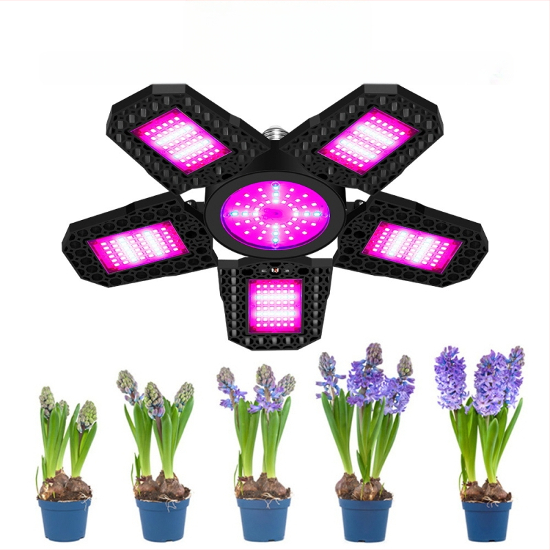 LED φως ανάπτυξης φυτών με φάσμα κόκκινο-μπλε, αναδιπλούμενος σχεδιασμός, 216/252/288 LED, είσοδος AC100-277V, περίβλημα ABS+PC, βάρος 295 g