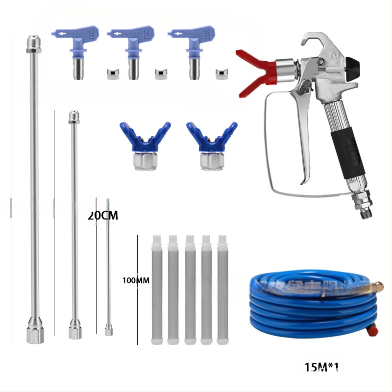 Hanxuan σετ ψεκασμού υψηλής πίεσης χωρίς αέρα — ανοξείδωτο ατσάλι, προέκταση ακροφύλλου, ακροφύσιο ψεκασμού, σωλήνας υψηλής πίεσης