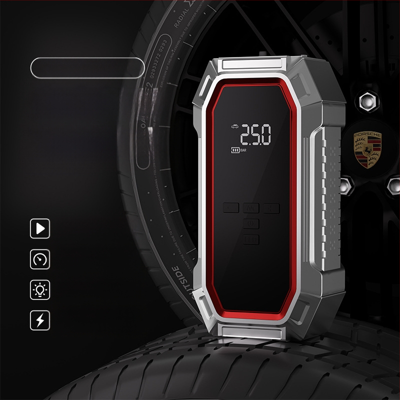 Nešiojama automobilių padangų siurblys – vieno cilindro (14.8V, 80W, 25 L/min, >20 min veikimo laikas)