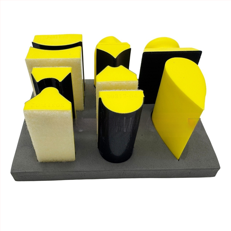 16-частен комплект ръчни полиращи блокове от нейлонови влакна за полиране на дърво, метал и автомобилни повърхности