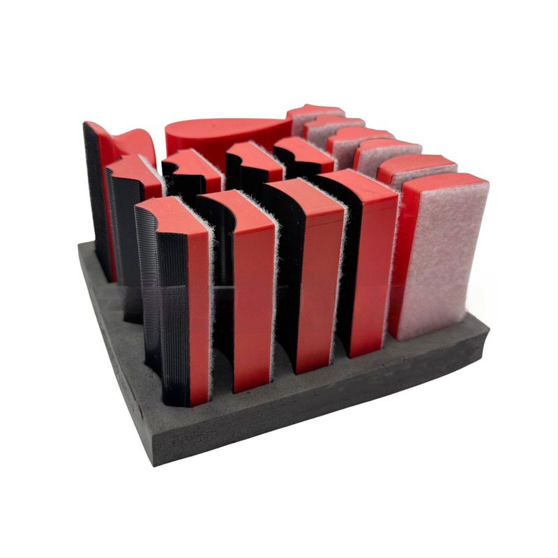 16-частен комплект ръчни полиращи блокове от нейлонови влакна за полиране на дърво, метал и автомобилни повърхности