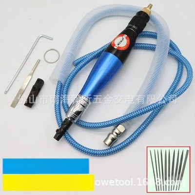 Gāzes pneimatiskā ultraskaņas faila forma pulēšanas iekārta ar atpakaļejošu slīpēšanas rīku, 35000 apgr./min, gaisa ieeja 1/4", 6 bar, 0,5 kg